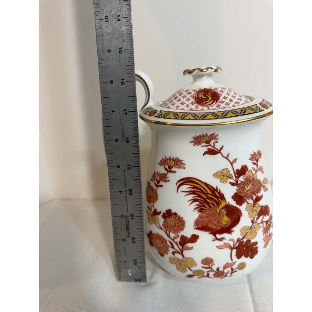 Wedgwood Golden Cockerel Coffee Pot Bone China England Rooster Floral Gold Trim - Picture 2 of 11
